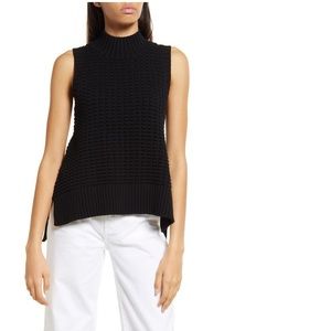 French Connection Black Popcorn Stitch Sleeveless Sweater
